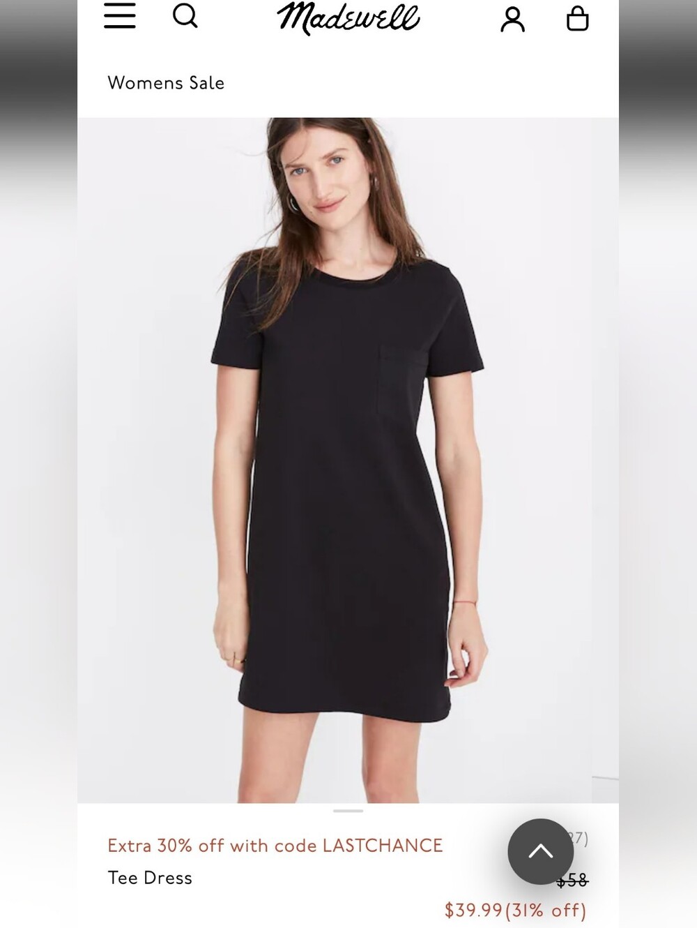 Madewell cotton black T-shirt dress